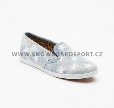 Boty dámské Vans SLIP-ON LO PRO - Washed Denim Blue Stars SP13